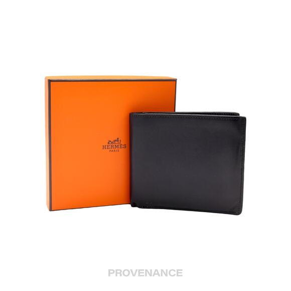 🔴 Hermès 10CC Compact Wallet - Black Noir Box Calfskin - Picture 1 of 9